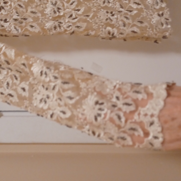 Cache Vintage lace and beaded top Chinese collar antique buttons size small - Picture 6 of 8